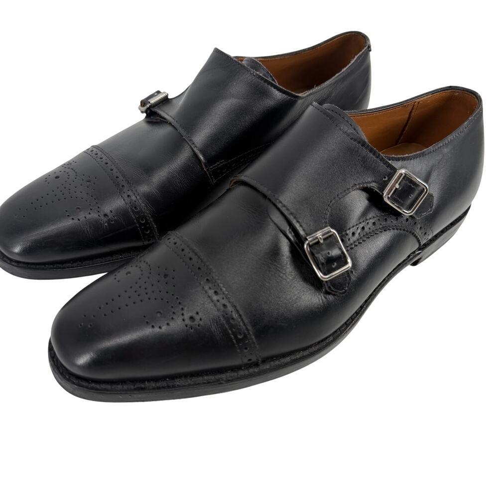 Allen Edmonds "St. John's" Double Monk Strap Bench Welt Loafers 10.5 D Black - Picture 2 of 16